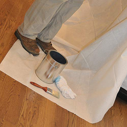 Trimaco SuperTuff Paper/Poly Drop Cloth Runner, 4-feet x 10-feet, Whites - size: 4ft x 10ft