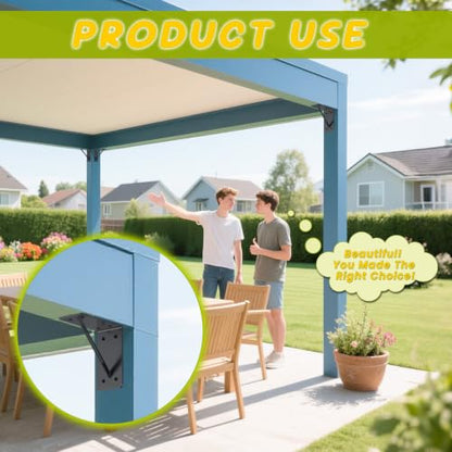 4 Pcs 6"x 6"x 3" L Shape Brackets for Pergola - size: 6"x 6"x 3"
