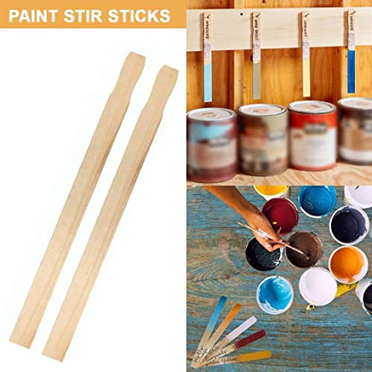 Paint Stir Sticks-Rewiss Bulk 100 PCS 14in Length Bamboo Craft Sticks Natural Color Paint Stir Sticks - size: 14 Inch(100pcs)