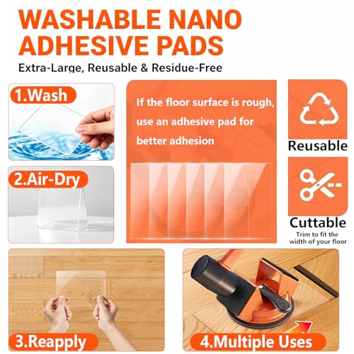 Floor Gap Fixer Tool Dual 45°Striking Surface &Heavy Duty Suction Cup - Plank Grabber for Laminate, Vinyl, LVP & Wood Floors