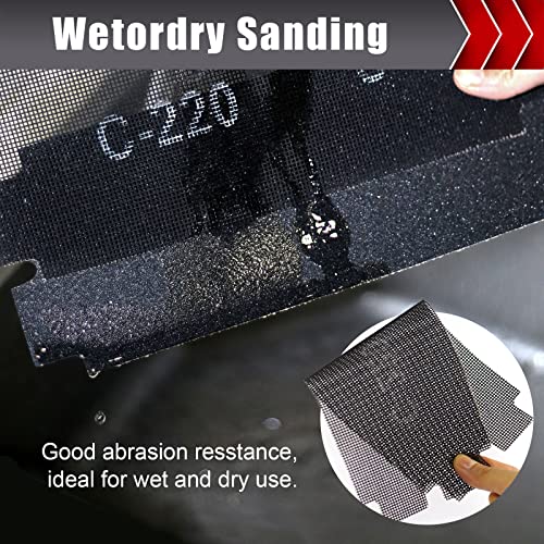 BOSHCRAFT 25 Pcs Sanding Screen Mesh Sheets, 5 Each of 80/100/150/180/220 Grit Drywall Sandpaper Assortment, Wet or Dry Sanding Mesh for Wood Metal Auto Hand Sander & Pole Sander, 4-3/16" x 11" - style: Variey Pack- 25pcs