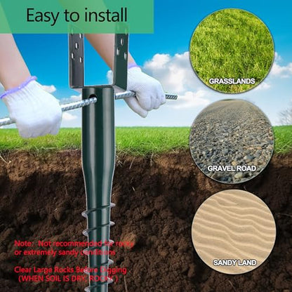 Oscorna U-Shaped Ground Anchor, No Dig 4x4 Post Base Spike, 27inch 4 Pack - size: 27inch 4pcs