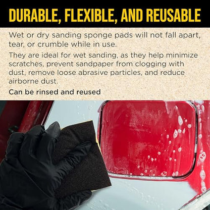 Dura-Gold Sanding Sponge for Wood, Metal 4.7" x 3.9", Grits 80 120 240 320 - style: Variety Pack
