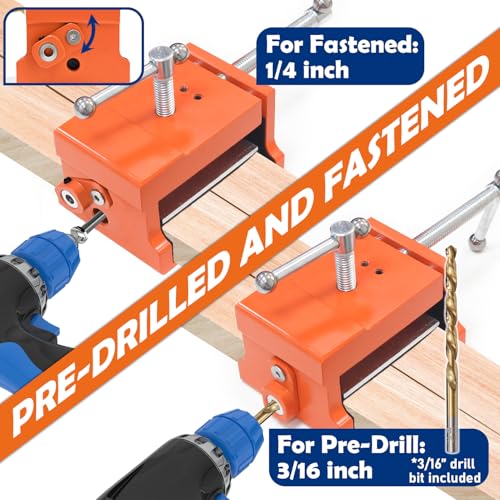 2 Pack Cabinet Clamps, Face Frame Clamp Tool for Installing Cabinets, Cabinet Claw Clamps with Drilling Hole
