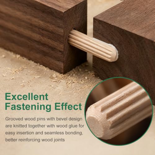 150Pcs Wood Dowels Kit 5/16 x 1-3/16 inch, Wooden Dowel Pins, Fluted Wood Dowels Rods for Crafts, Furniture, DIY Manual - size: 5/16" x 1-3/16"-150pcs