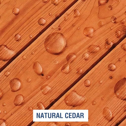 Advanced Wood Stain&Sealer, (Natural Cedar, 1 Gallon), Enhances Wood Grain, Waterproof, Flexible, Crack Resistant, weather resistant, Non-Toxic Environmentally Friendly, To Wooden,Furniture,Fence,Shed - color: Natural Cedar, size: 1 Gallon