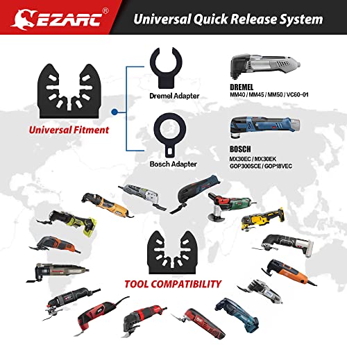 EZARC Titanium Oscillating Saw Blades, Extra-Long Oscillating Multitool Blades for Metal, Wood Nails, Screws Cutting, Plastic, 3 Pack - size: 3 Pcs Titanium
