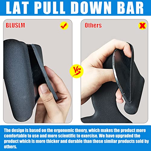 BLUSLM LAT Pull Down Bar for Cable Machine, LAT Pulldown Attachments T-bar V-bar Cable Attachment for Gym, Back Tricep Strength Training Handle - size: 24.4 Inch-1 Pack