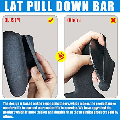 BLUSLM LAT Pull Down Bar for Cable Machine, LAT Pulldown Attachments T-bar V-bar Cable Attachment for Gym, Back Tricep Strength Training Handle - size: 24.4 Inch-1 Pack