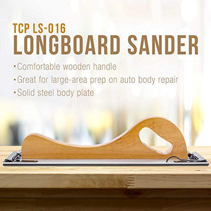 TCP Global Wooden Handle Longboard Sander 16-1/2" x 2-3/4" - size: 16-1/2" Long