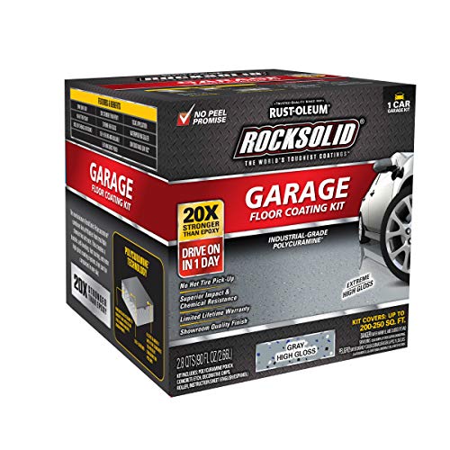 Rust-Oleum RockSolid Polycuramine High Gloss Gray Garage Floor Coating - color: Gray, size: 1 Car
