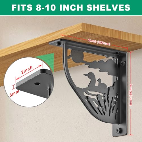 SELEWARE Heavy Duty Shelf Brackets 8" Decorative L Brackets, Duck 2Pcs - style: Duck-2 pack