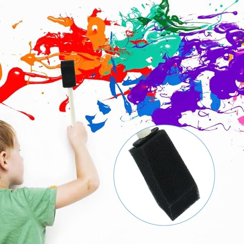 10 Pcs 1 Inch Foam Paint Brushes, Black