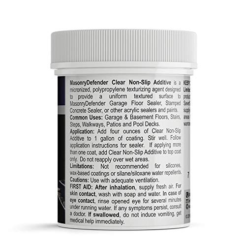 MasonryDefender Paint Additive Fine Grit 300595 - Non Slip, Clear, Floor Grip for Acrylic Sealers - 4 oz.