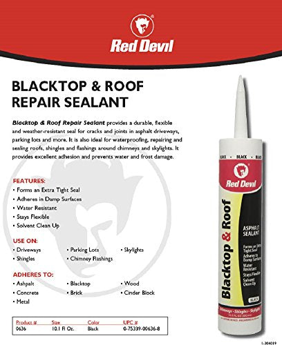 Red Devil 0636 Blacktop and Roof Repair Sealant, Pack of 1, Black - size: Pack of 1