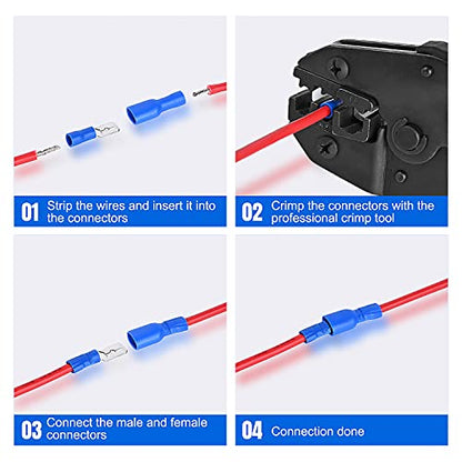 Nilight 540PCS Mixed Quick Disconnect Insulated Crimp Electrical Terminals - color: 540PCS Mixed Crimp Terminals