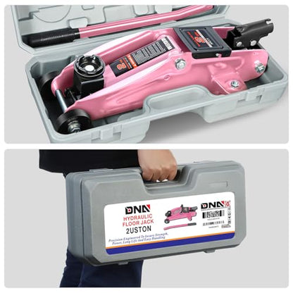 DNA Motoring Low Profile Hydraulic Trolley Service/Floor Jack, 2 Ton (4000 lbs) Capacity, Lifting Range 5.1"-13", Pink, TOOLS-00474-PK - color: Pink, style: 2 ton