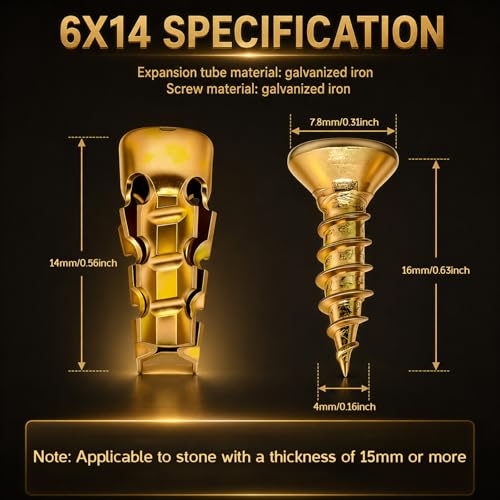 30PCS 6×14mm Short Expansion Screw Set