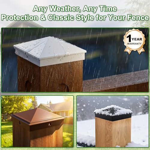 4x6 Heavy Duty Aluminum Post Caps Cover, Matte Finish Powder Coated Surface - color: Brown, size: 3.5" x 5.5"