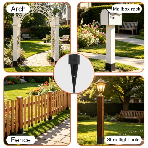 2 Pcs 4x4 Fence Post Anchor Ground Spike 16"(Actual: 3.6"x3.6")