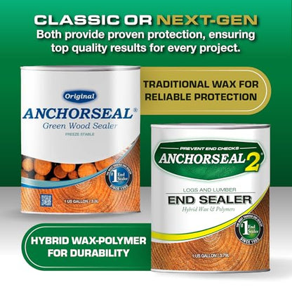ANCHORSEAL 2 Log and Lumber End Grain Sealer, Prevents Checking, 1 Gallon - size: 1 Gallon
