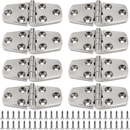 316 Stainless Steel Hinges Marine Grade 3" x 1.5" Heavy Duty Boat Hatch Hinge (76 mm X 38 mm) Casting Cabinet Door Hinge with Screws (8 Pack) - style: 8 Pack