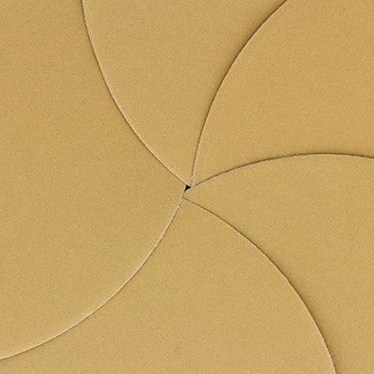 Dura-Gold Premium 6" Gold Sanding Discs, 400 Grit, Hook & Loop, Box of 50 - size: 400-Grit
