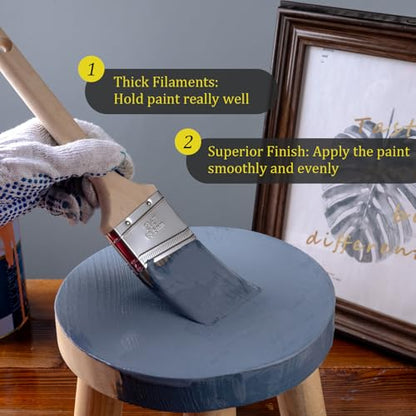 Mister Rui Paint Brushes Set, 4 Pack Angled Brushes for Trim and Wall - size: 4PCS, 0.6", 2" Short 2, 2.5"