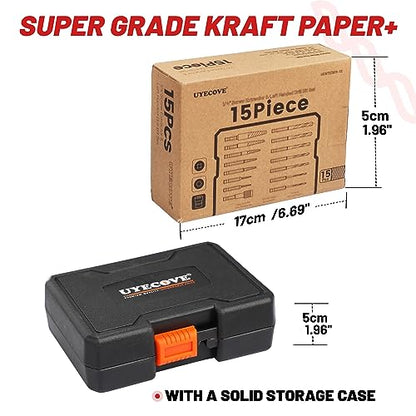 15PCS Stripped Screw Extractor Set Left Hand Drill Bit Set - size: Upgarded Kit-15PCS