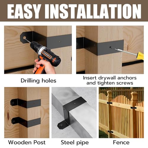 5PCS 4" X 4" Strap Post Ties, Heavy Duty Deck Fence Brackets - size: 4*4