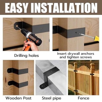 5PCS 4" X 4" Strap Post Ties, Heavy Duty Deck Fence Brackets - size: 4*4