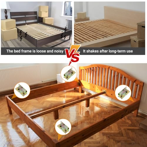 4Pcs Rust Proof Bed Rail Brackets with 32 Pcs Srews