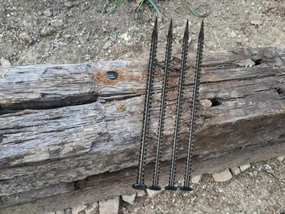 16" Rebar Stakes,16 Pack*1/2" Galvanized Steel Heavy Duty Ground Anchors - color: 16pack 16inch