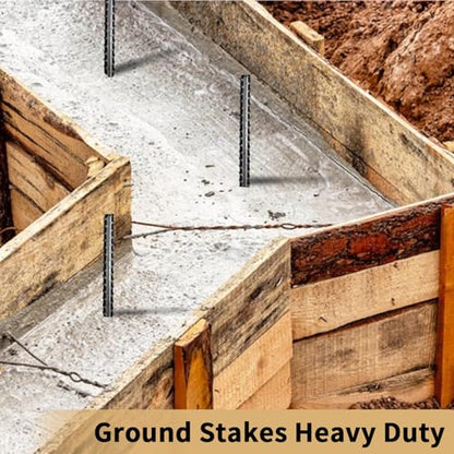 Homwin 16 inches Rebar Stakes 18-Pack Heavy Duty Ground Stakes Rebar Spikes Garden Stakes Metal Steel Stake for Concrete and Timber Straight Black - color: I Shape-Black, size: I-16"x3/8"-18pcs