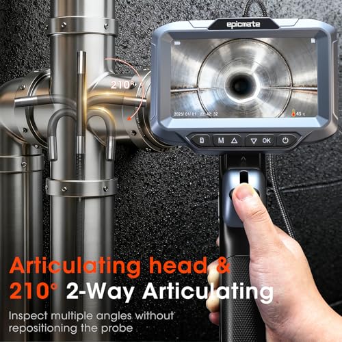 Articulating Borescope Camera with Light for Automotive,HVAC&Mechanics
