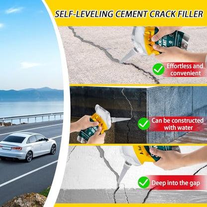 Concrete Crack Filler, Self-Leveling Cement Crack Filler, Fast-Drying Waterproof Concrete Repair Sealant, Durable Asphalt & Driveway Crack Filler for Sidewalk, Patio & Expansion Joint Repair — 4 PCS - color: Grey