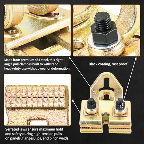 5 Ton Auto Body Repair Clamp, Right-Angle Two-Way Body Pull Clamps