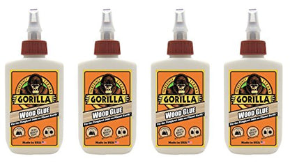 Gorilla Wood Glue, 4 ounce Bottle, (Pack of 4) - size: 4 - Pack
