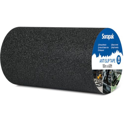 10" x 60 Ft Anti Slip Tape, 80 Grit Grip Tape for Stairs & Ramps - size: 10'' x 60FT