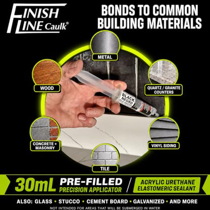 30mL Pre-Filled Precision Caulk Applicator Black 5-Pack - color: Black