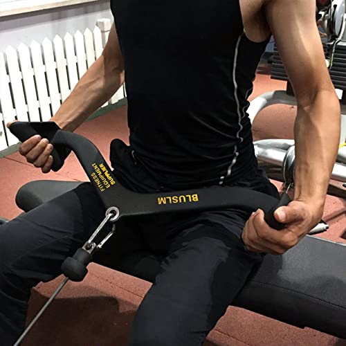 BLUSLM LAT Pull Down Bar for Cable Machine, LAT Pulldown Attachments T-bar V-bar Cable Attachment for Gym, Back Tricep Strength Training Handle - size: 24.4 Inch-1 Pack