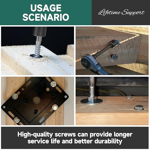 (10Sets) 3/8" x 3-1/2" Hex Head Lag Bolts, Heavy Duty Lag Screws with Washers, 304 Stainless Steel 18-8, 3/8 Bolt for Wood, Partial Thread - size: 3/8" x 3-1/2"