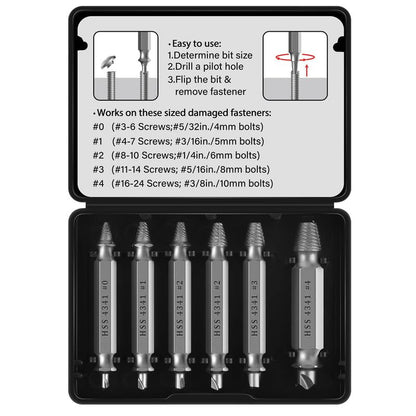 MAZING Damaged Screw Extractor Set, 6PCS Stripped Screw Grab Kit, Easy Removal of Rusty & Broken Screw, Hardware Gifts for Men Easy Out Remover and Extractor, Broken Stripped A Screw Extractor
