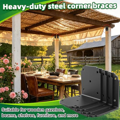 8 PCS 6" x 6" x 5" L Right Angle Bracket, Heavy Duty Corner Brace - size: 6x5 inch ( 8 Pack )