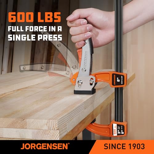 Jorgensen 8-Inch Bar Clamp Set, Ratcheting Bar Clamps, 2 Pack - size: 8 Inch