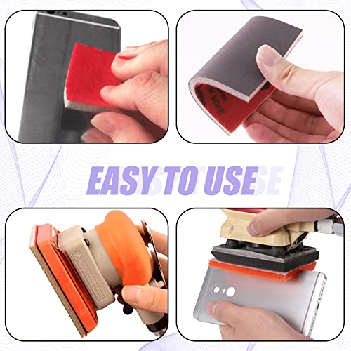 Swpeet 21Pcs 3.9 x 2.8 Inch #320 Grit Ultra Fine Sanding Sponge Sanding Pads and Wooden Paint Brush Assortment Kit, Soft Foam Sand Block Wet Dry Flexible Sanding Pads - size: 320#