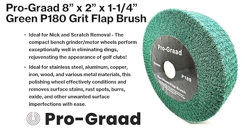 8" x 2" P180 Grit Green Non-Woven Flap Brush Wheel - style: 8" x 2" x 1-1/4" Green