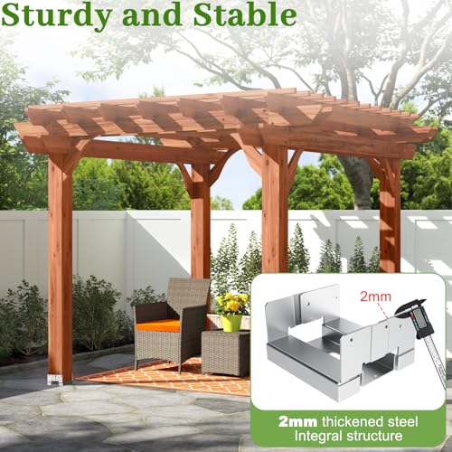 6 Pcs 6x6 Post Base for Concrete, Actual 5.5"x5.5" Wood, Silver - size: 6Pcs Silver