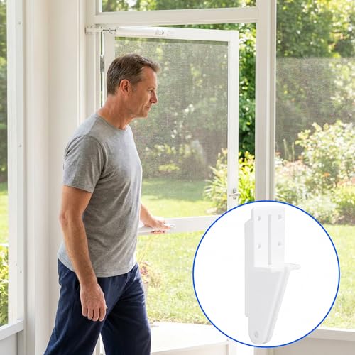 2 Pcs Door Jamb Bracket Hardware, Storm Door Closer Bracket Replacement - color: 2 White