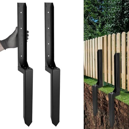 2 Pcs Fence Post Repair Kit Angle Metal Sturdy Ground Stakes
